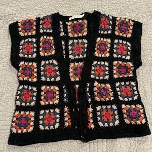 Crochet Granny Square Cardigan Size Small